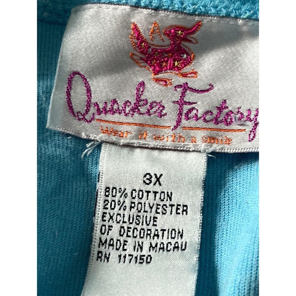 Quacker Factory 3X Terry Cloth Lounge Set Blue Daisy American Flag 4th of July - Picture 3 of 13